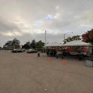 a food truck parked in a parking lot