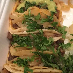 Birrieria tacos, steak tacos, and al pastor.  Like steak the best but were all very, very good.