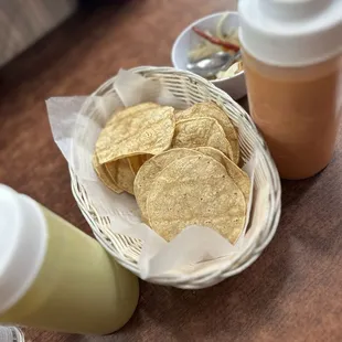 Green salsa was SPICY!!! Red was SPICIER