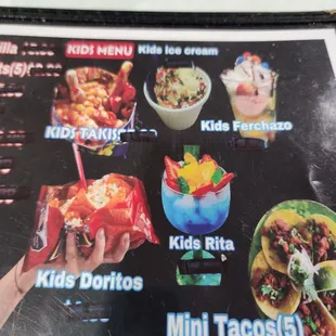 Part of the menu - mostly pictures, no descriptions or prices.:/