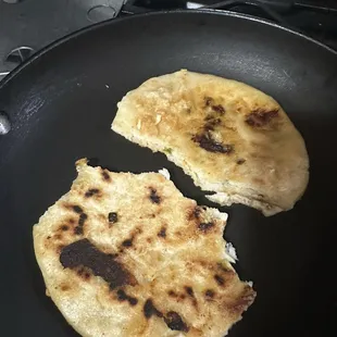 Pupusas I had to cook more because they were raw