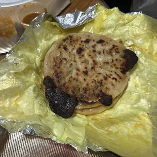 The burnt pupusas, also raw