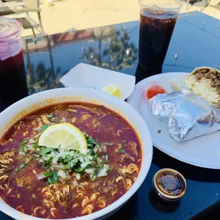 Birria ramen &amp; California burrito