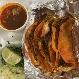 Birria Tacos with goat