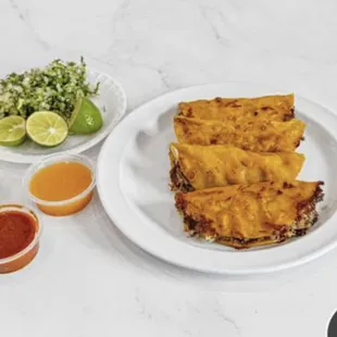 a plate of mexican food