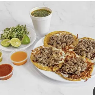 a plate of mexican food