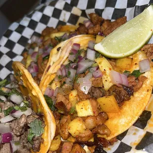 wo tacos on checkered paper