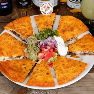 a plate of quesadillas