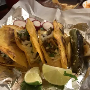 a plate of tacos