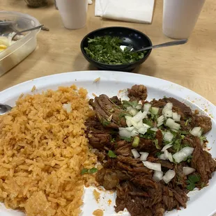 Birria de res with rice