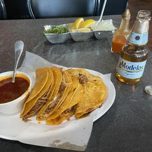 Quesabirria tacos with Consome