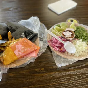 5 Birria Tacos and Quesabirria, and plate of sides