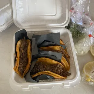 4 Tacos and plenty of sides.