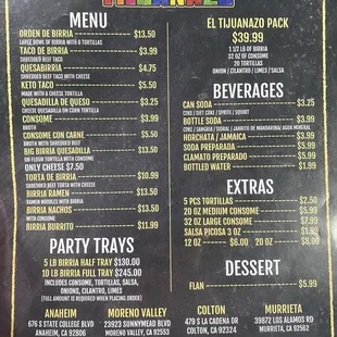 Menu as of 10/24/24.