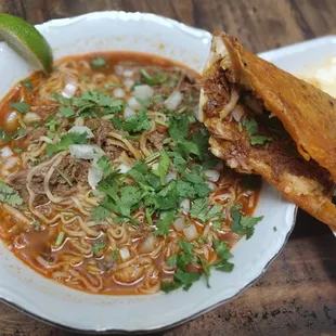 The best Birria crispy and ramen I&apos;ve ever tasted. The flavor hits every single one of my taste buds. My new go to for all things Birria.