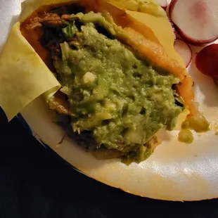 Taco with guacamole