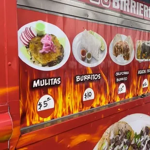 Mulitas  Burrito California burrito  Asada fries