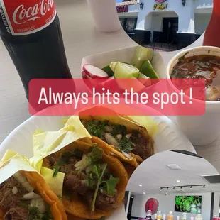 Tacos dorados and small consomé