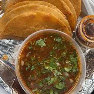 Quesadilla with Birria and consomé