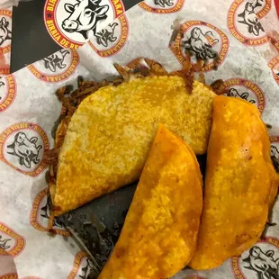 The combo w two tacos (dorados here) and a quessabirria