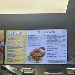 a menu for a mexican restaurant
