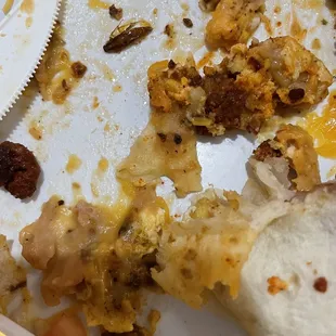 a half eaten burrito