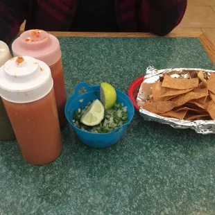 The complimentary chips
