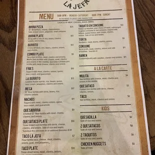 Lunch Menu