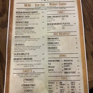 Breakfast Menu