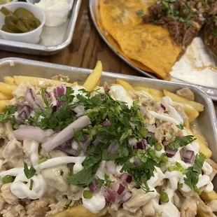 Loaded fries with chicken