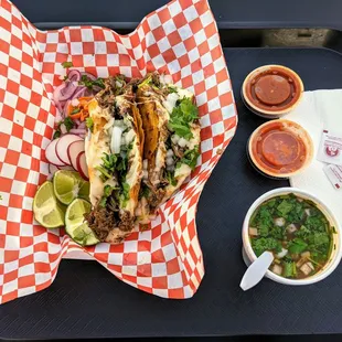 Beef Birria Quesa Tacos Dinner