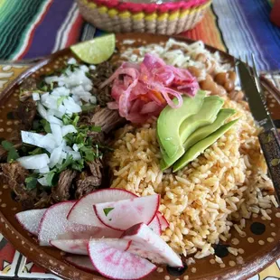 Birria seca plate