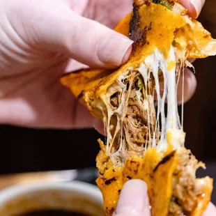 Beef Birria Tacos with cheesy mozzarella