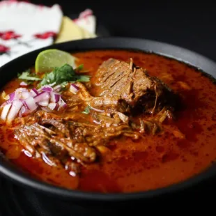 a closeup of a bowl of stew