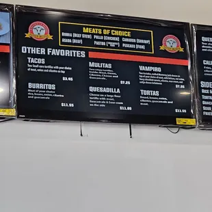 menus and prices