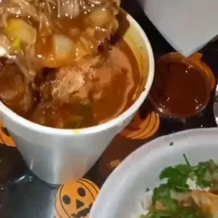 birria consume and tacos