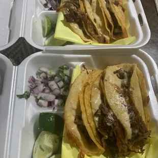 6 Birria tacos