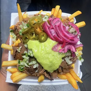 Loaded Fries Half Asada Half Birria