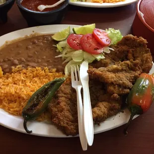 Milanesa plate w/ home made corn tortillas