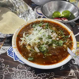 a bowl of chili soup