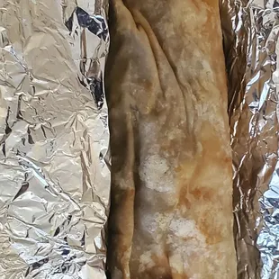 a burrito wrapped in foil