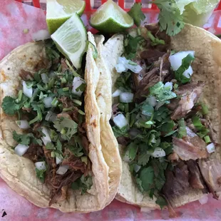 Carnitas and Birria tacos. DELICIOUS!