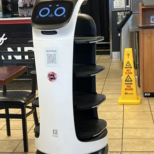 My food was delivered by this friendly robot. Too cool!