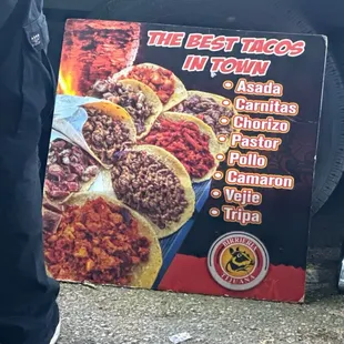 Taco menu