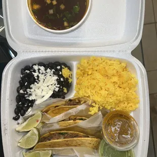 Birria taco plate! Order comes with two tacos, so I ordered an extra taco!