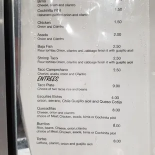 menu