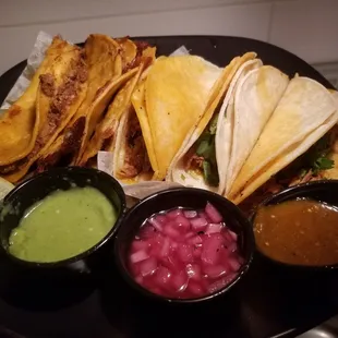 6 tacos - 3x birria and 3x cochinita pibil. (birria came with the soup on the side) mmm!