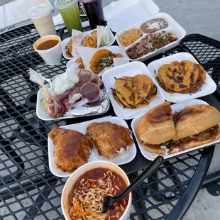 a variety of food on a table