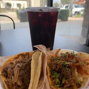 Taco De Birria and Aqua Fresca