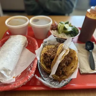 Birria burrito and tacos!